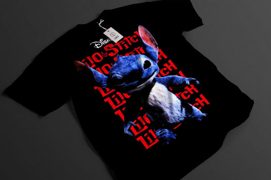 camisa lilo y stitch letras de fondo